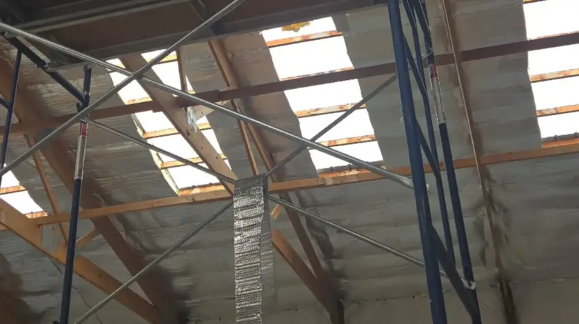 Professional radiant barrier installation service in commercial building