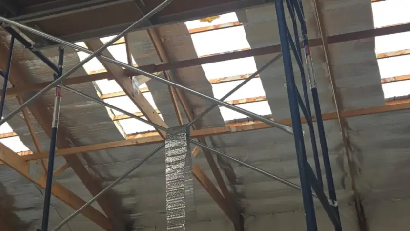 Professional radiant barrier installation service in commercial building