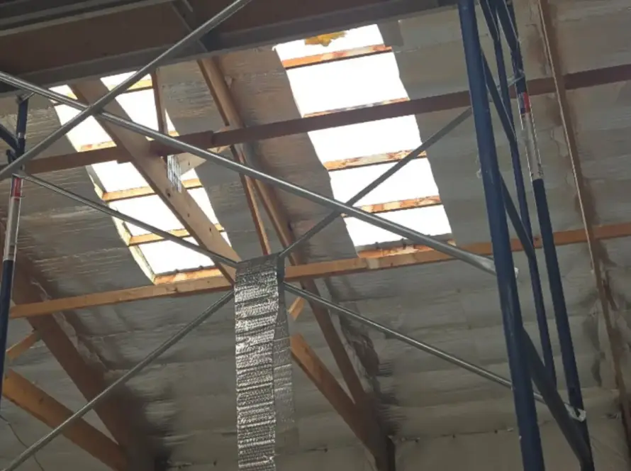 Professional radiant barrier installation service in commercial building